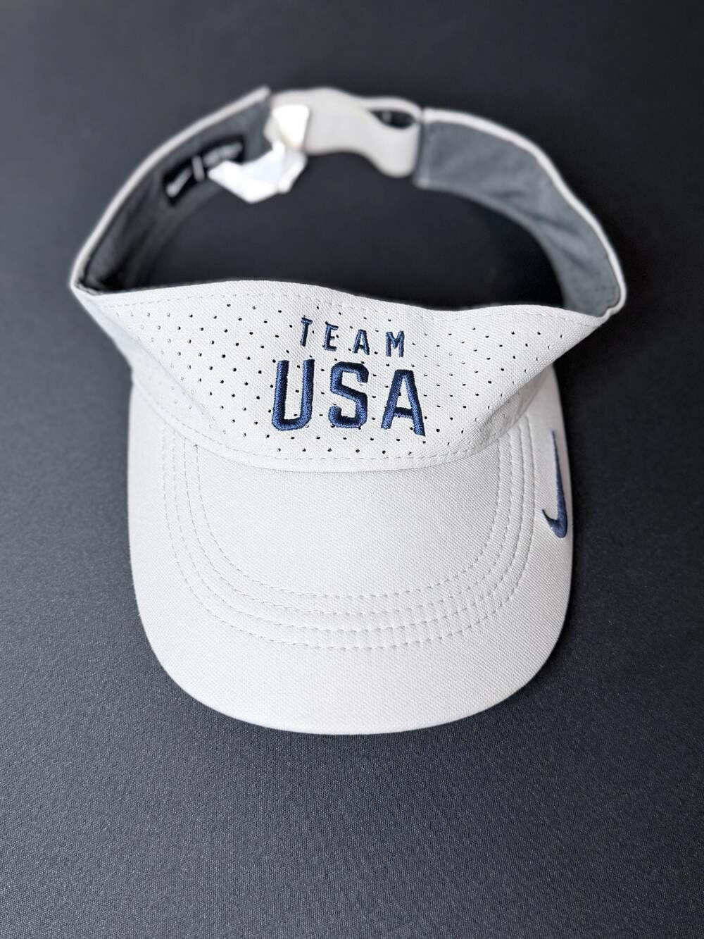 Nike Team USA Dri-FIT Ace Performance Adjustable Visor - White